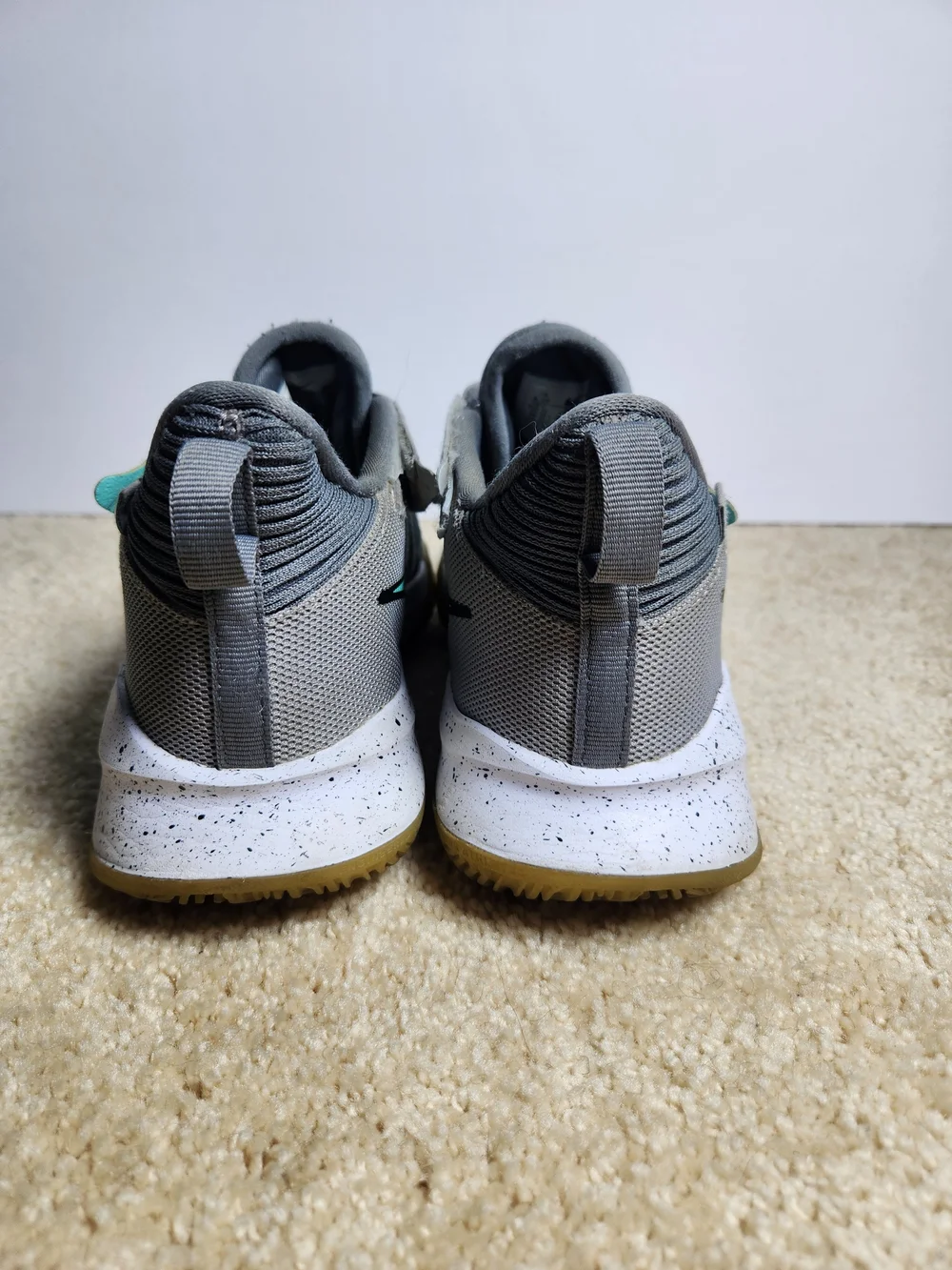 Nike Gray and Teal Slip-On Training Sneakers